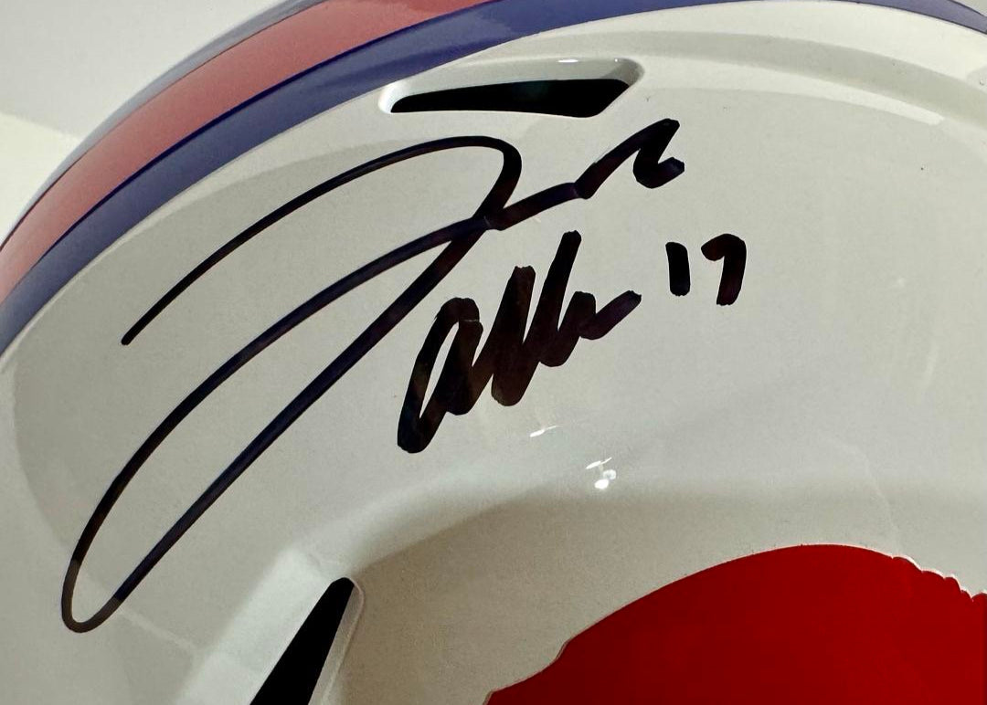 Josh Allen Signed Full Size Replica Throwback Buffalo Bills Helmet - Beckett COA